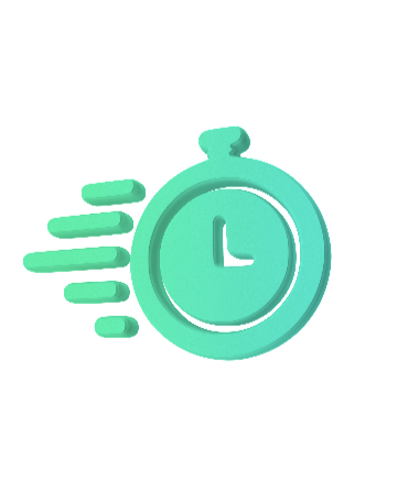 Icon of clock traveling fast